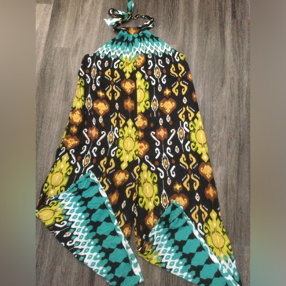 NWT Brand New Halter Neck Jumpsuit Black/Green Multicolor Size 26-28 (4X-5X)